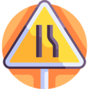 signaling,warning,traffic sign,road sign,warning sign,narrow road,lanes